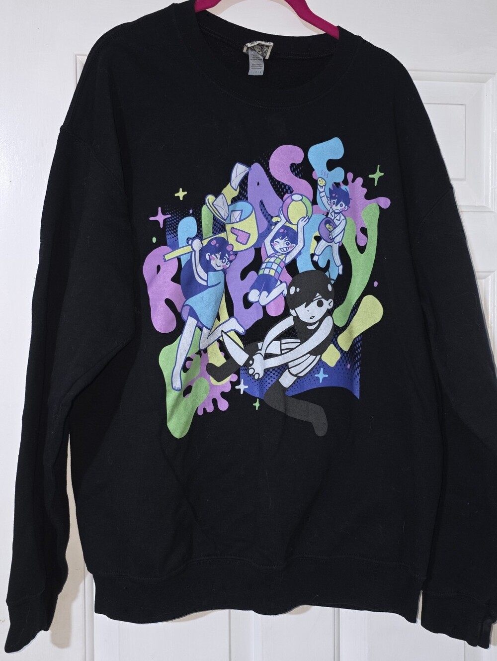 OMORI Black Release Energy Video Game Omocat Sweater L Welcome to White Space